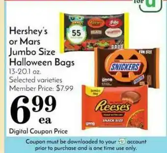 Pavilions Hershey's Or Mars Jumbo Size Halloween Bags offer
