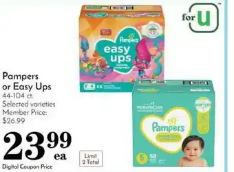 Pavilions Pampers Or Easy Ups offer