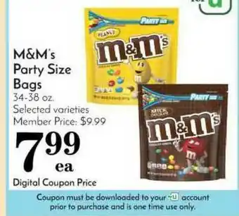 Pavilions M&m's Party Size Bags offer