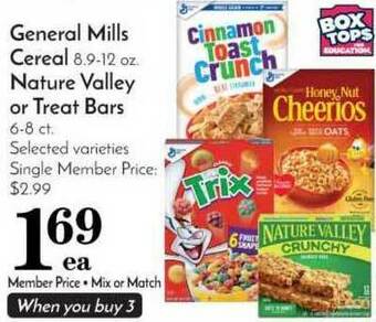 Pavilions General Mills Cereal Nature Valley Or Treat Bars offer