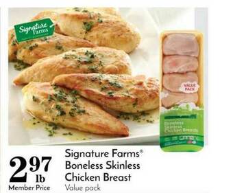 Pavilions Signature Farms Boneless Skinless Chicken Breast offer