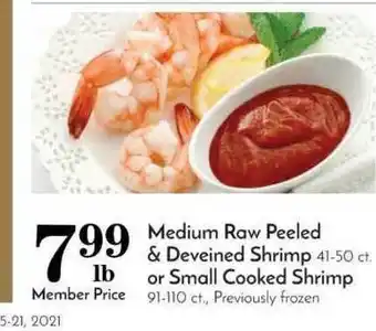 Pavilions Medium Raw Peeled & Deveined Shrimp Or Small Cooked Shrimp offer