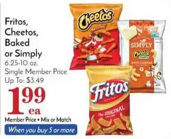 Pavilions Fritos, Cheetos, Baked Or Simply offer