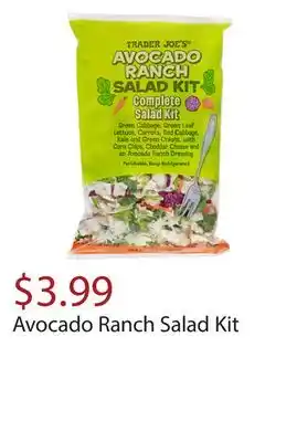 Trader Joe's Avocado ranch salad kit offer