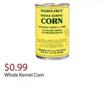Trader Joe's Whole kernel corn offer