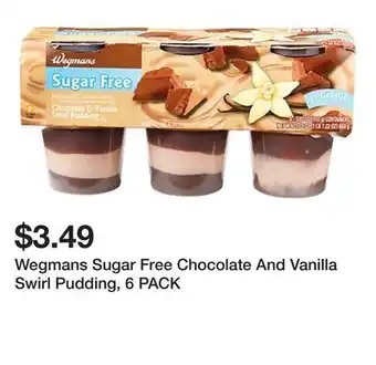 Wegmans Wegmans sugar free chocolate and vanilla swirl pudding, 6 pack offer