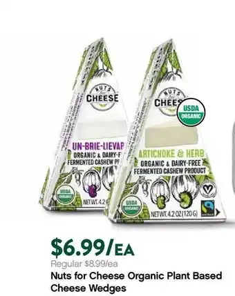 Nuts For Cheese Organic Plant Based Cheese Wedges