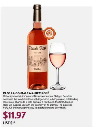Plum Market Clos La Coutale Malbec Rose offer