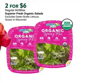Plum Market Superior Fresh Organic Salads offer