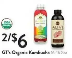 Fresh Thyme GT's Organic Kombucha offer