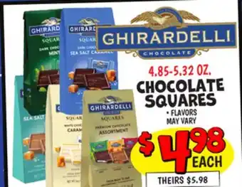 Ollie's Ghirardelli chocolate squares offer