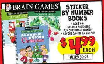 Ollie's Brain games sticker by number books offer