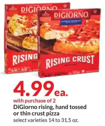 Hy-Vee DiGiorno rising, hand tossed or thin crust pizza offer