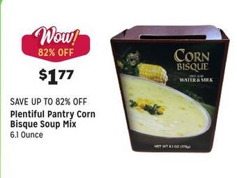 Grocery Outlet Corn bisque soup mix offer