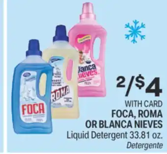 CVS Foca, roma or blanca nieves liquid detergent 33.81 oz offer