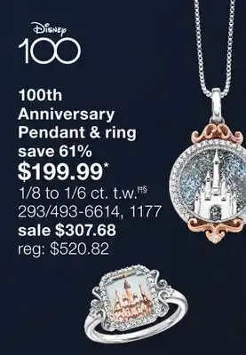 JC Penney 100th anniversary pendant & ring 1/8 to 1/6 ct. t.w.ħ§ offer
