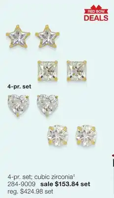 JC Penney 4-pr. set cubic zirconia‡ offer