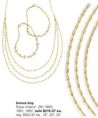 JC Penney Rope chains‡ offer