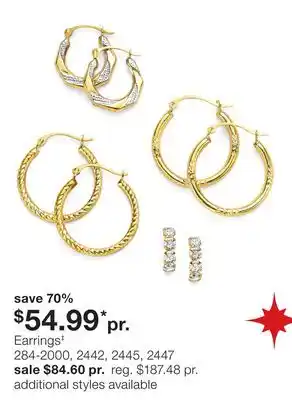 JC Penney Earrings‡ offer