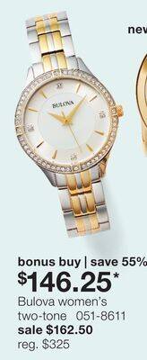 JC Penney Bulova women's two-tone offer