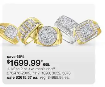 JC Penney 1-1/2 to 2 ct. t.w. men's ringħ‡ offer
