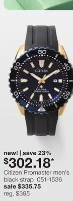 JC Penney Citizen promaster men's black strap offer
