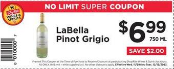 ShopRite Pinot grigio offer