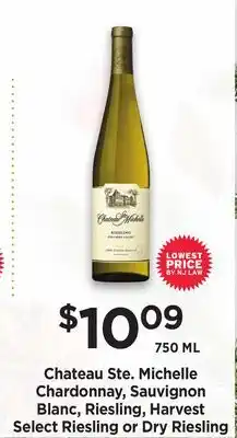 ShopRite Chardonnay, sauvignon blanc, riesling, harvest select riesling or dry riesling offer