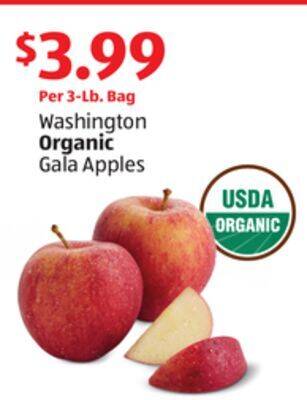 Aldi Washington organic gala apples offer