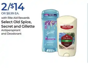 Rite Aid Select old spice, secret and gillette offer