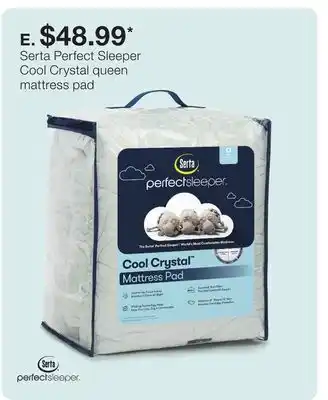JC Penney Serta perfect sleeper cool crystal queen mattress pad offer