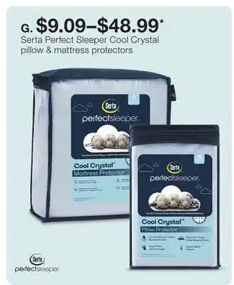 JC Penney Serta perfect sleeper cool crystal pillow & mattress protectors offer