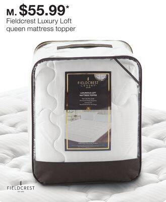 JC Penney Fieldcrest luxury loft queen mattress topper offer