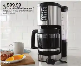JC Penney Ninja xl 14-cup programmable coffee maker offer