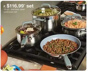 JC Penney 14-pc. stainless steel cookware set offer