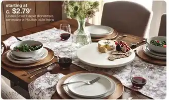 JC Penney Linden street harper dinnerware, serveware or houlton table linens offer