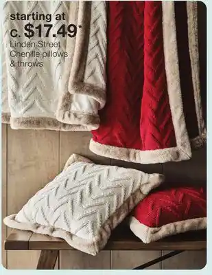 JC Penney Linden street chenille pillows & throws offer