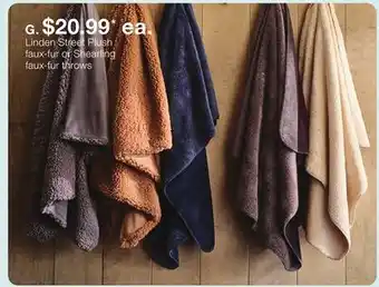JC Penney Linden street plush faux-fur or shearling faux-fur throws offer
