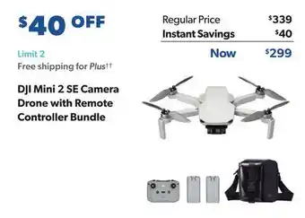 Sam's Club Dji mini 2 se camera drone with remote controller bundle offer