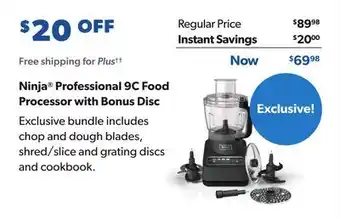 Sam's Club Ninja professional 9c food processor with bonus disc offer