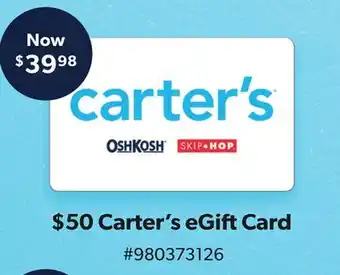 Sam's Club $50 carter's egift card offer