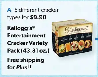 Sam's Club Kellogg's entertainment cracker variety pack offer