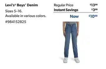 Sam's Club Levi's boys' denim offer