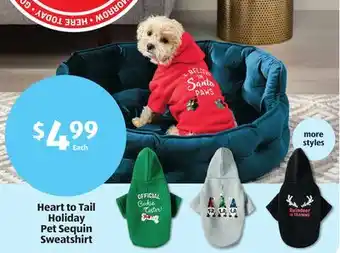 Aldi Heart to tail holiday pet sequin sweatshirt offer