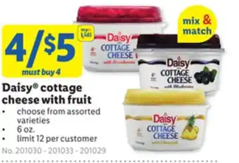 Lidl Daisy cottage cheese with fruit offer
