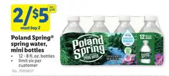 Lidl Poland spring spring water, mini bottles offer