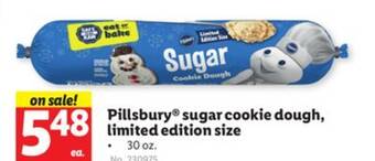 Lidl Pillsbury sugar cookie dough, limited edition size offer