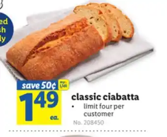 Lidl Classic ciabatta offer