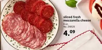 Lidl Sliced fresh mozzarella cheese offer