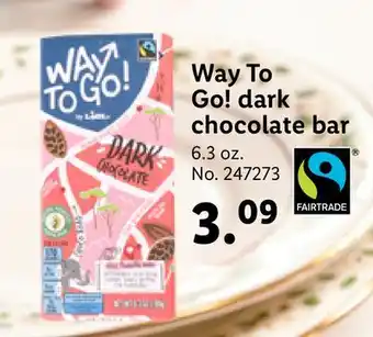 Lidl Way to go! dark chocolate bar offer